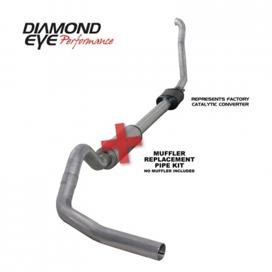 7.3 OBS Powerstroke 4 Inch Aluminized Exhaust With Muffler | Diamond Eye K4306A