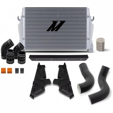 6.7 Cummins Silver Intercooler & Black Pipe Kit Mishimoto MMINT-RAM-19KSLWBK