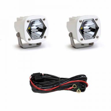 S1 Clear Spot LED Pod Light - Pair | Baja Designs 387801WT