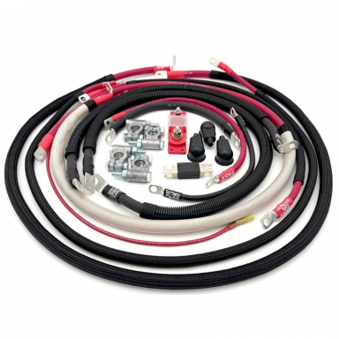 6.0 Powerstroke 2/0GA Battery Cable Kit Straight Starter Lug Big7Kits
