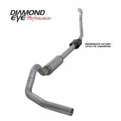 7.3 OBS Powerstroke 4 Inch Aluminized Exhaust With Muffler Diamond Eye K4306A