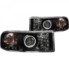 5.9 Cummins Black Projector Headlight w|Halo Anzo 111065