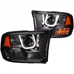 Ram 2010-2018 Black Projector Headlight With U-Bar Anzo 111270