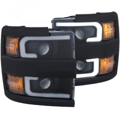 Duramax 15-19 Black Plank Switchback Headlights Anzo 111364