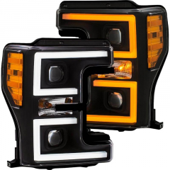 6.7 Powerstroke Black LED Plank Swithcback Projector Headlights Anzo 111388