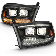 Ram 2010-2018 Black Switchback Dual LED Projector Headlights Anzo 111464