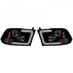 Ram 2010-2018 Smoked Projector Headlights With OLED U-Bar Recon 264270BKC