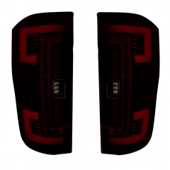 Superduty 2017-2019 Dual U-Bar Dark Red Lens OLED Tail Lights Recon 264299RBK