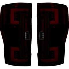 Super Duty 2017-2019 Dual U-Bar Dark Red Lens OLED Tail Lights Recon 264299LEDRBK