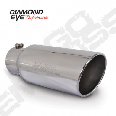 4 Inch Polished Angle Cut Exhaust Tip | Diamond Eye 4718BRA-DE