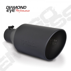 4 Inch Black SS Angle Cut Exhaust Tip | Diamond Eye 4718BRA-DEBK