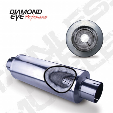 4 Inch 409 SS Muffler | Diamond Eye 460031