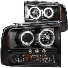 Super Duty 2005-2007 Ford Super Duty Projector With Halos (Black) | Anzo 531021