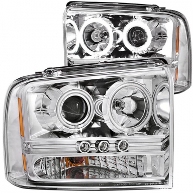 Super Duty 2005-2007 Ford Super Duty Projector With Halos (Chrome) | Anzo 111118