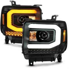 Sierra 2500HD/3500HD 15-16 Black Plank Style Switchback Projector Headlights Anzo 111487