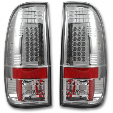 6.4|6.7 Powerstroke Chrome LED Tail Lights Recon 264176CL