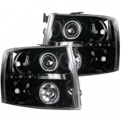 Duramax Smoked Projector Headlights With CCFL Halos Recon 264195BKCC