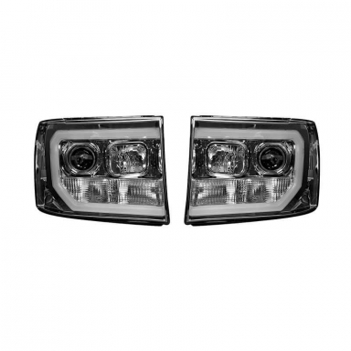 Sierra 2500HD/3500HD 07.5-14 Clear Projector Headlights With OLED U-Bar Recon 264271CLC