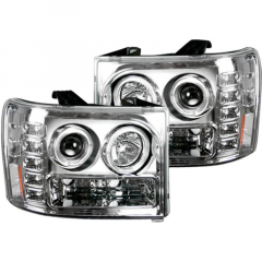 Duramax 07.5-14 Clear Projector Headlights With LED Halos Recon 264271CL