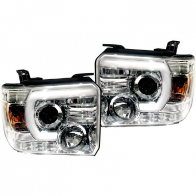 Duramax 15-19 Clear Projector Headlights With OLED U-Bar Recon 264295CLC