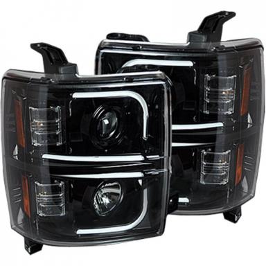 Duramax 15-19 Smoked Projector Headlights With OLED U-Bar Recon 264296BKC