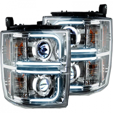 Duramax 15-19 Clear Projector Headlights With OLED U-Bar Recon 264296BKC