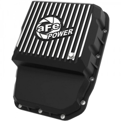 6.7 Cummins 68RFE Black Machined Transmission Pan | AFE 46-71160B
