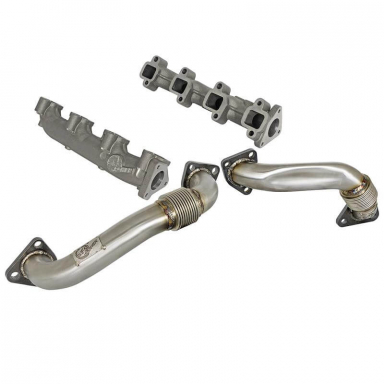 LB7 Duramax Twisted Steel Up-Pipes & Exhaust Manifolds | AFE 48-34009-PK