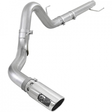 3.0 Powerstroke Atlas 4 Inch Filter-Back Exhaust System With Polished Tip | AFE 49-03106-P