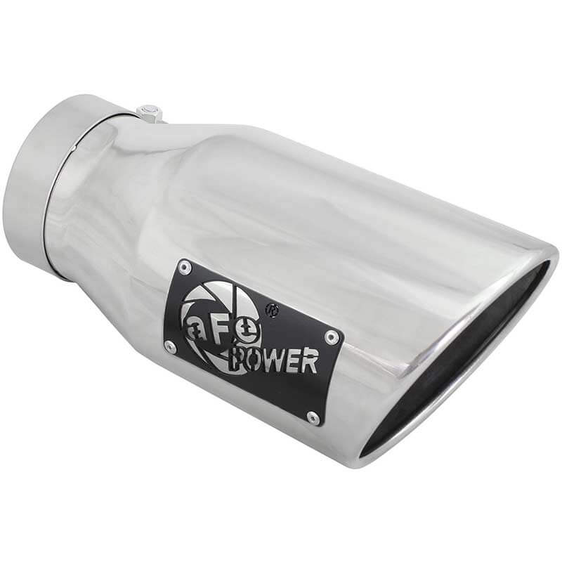 aFe SATURN 4S 4in SS Intercooled Exhaust Tip - Polished 4in In x 5in Out x 12in L Bolt-On