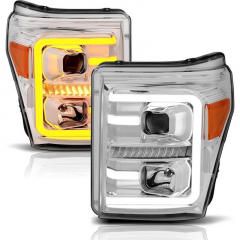 Super Duty Chrome Plank Style Switch Projector Headlights Anzo 111407