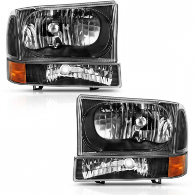 Super Duty 1999-2004 Black Crystal Headlights | Anzo 111457