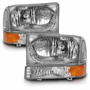 Super Duty 1999-2004 Chrome Crystal Headlights | Anzo 111458