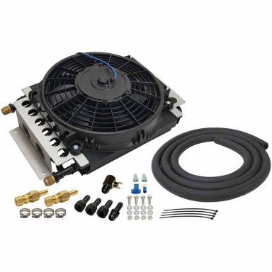 thumbnail image 2 of Derale 15950 Atomic 15-Row Remote Transmission Cooler Kit – -8AN, Electric Fan, Thermostat 2 of 5
