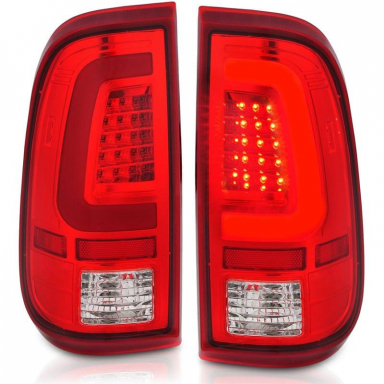 6.4 Powerstroke Chrome Red/Clear Lens LED Tail Lights | Anzo 311358