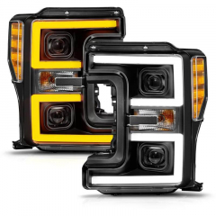 6.7 Powerstroke Black Plank Style Switchback LED Projector Headlights Anzo 111577
