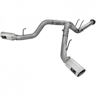 6.7 Powerstroke Large Bore HD 4 Inch Dual Filter-Back Exhaust | AFE 49-43122