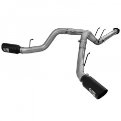 6.7 Powerstroke Large Bore HD Dual 4 Inch Filter-Back Exhaust | AFE 49-43065