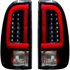 Super Duty 1999-2007 Smoked OLED Scanning LED Tail Lights Recon 264292BKS