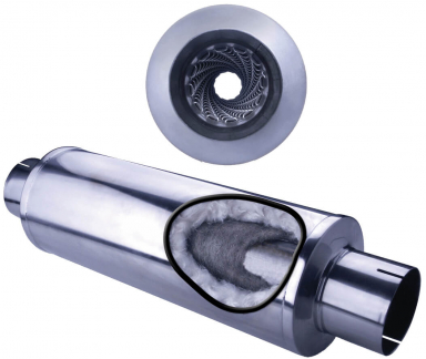 Aluminized 4 Inch Louvered Muffler | Diamond Eye 460002