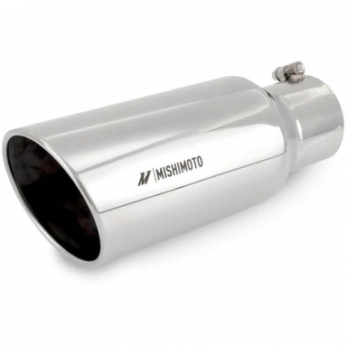 6" Polished Angled Cut Rolled Edge Tip Mishimoto MMEXH-TIP-DSL56